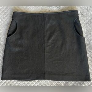 Black Wool Mini Skirt with Pockets by Diane von Furstenberg